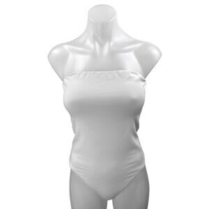 Aritzia Babaton White Strapless Tube Bandeau Sleeveless Bodysuit Top Size M